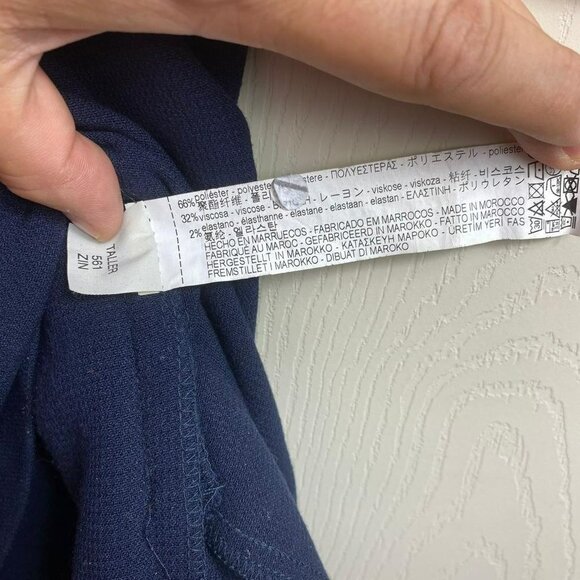 Zara Navy Blue Dress Round Neckline Zipper in the Back Size Small - Picture 14 of 16